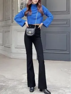 GRL ストレッチフレアパンツ cu34