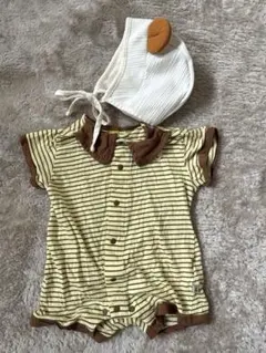 moimoln ロンパース・ボンネットセット