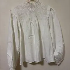italie to france イタフラ ホワイト シャーリングブラウス 長袖