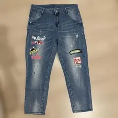 パッチワークデザイン ダメージジーンズ 31
