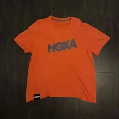 HOKA ロゴTシャツ　XLサイズ　オレンジ