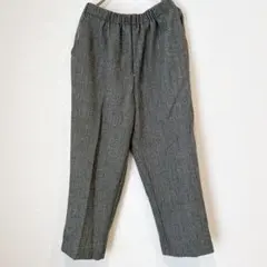 ウエストゴム ヘリンボーン風 テーパードパンツ グレー 楽ちん 日本製