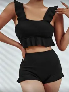 ブラックフリルセパレート水着