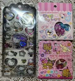 サンリオ　キャラクターズ　おはじきシール　ギャルキティ　ドロップジュエリーシール