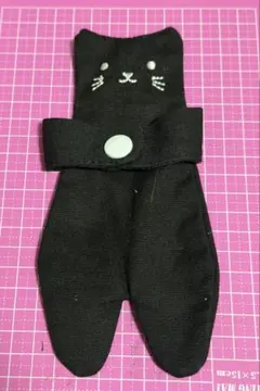 handmadeファッション可愛い　布小物　猫ペンケース　コインケース　黒