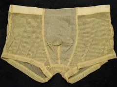 L★セクシー透けるイエロー ストライプ ボクサーパンツ