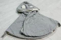 ディモア　オーガニックコットン　リバーシブルマント　ねずみいろ