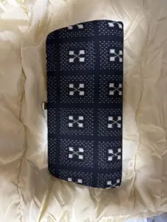 ネイビー 幾何学模様 和装用バッグ