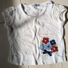 familiar 花柄刺繍 Tシャツ 80サイズ