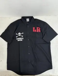 新品タグ付き LOVE'RSROCK 半袖カッターシャツ スカル ロゴ 黒