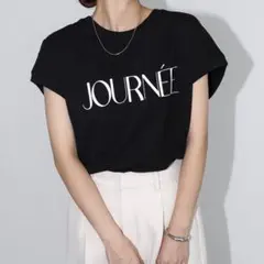 andme JOURNEE ロゴプリント 半袖Tシャツ ブラック　サイズMのサムネイル