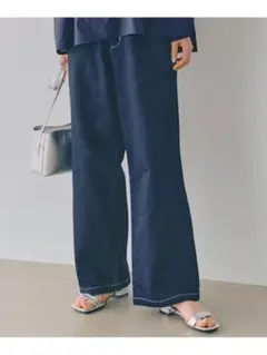 スタディオクリップ 【接触冷感】ひんやりイージーストレートデニム Lサイズ