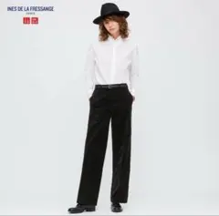 INES DE LA FRESSANGE ベルベットスラックス ワイドパンツ