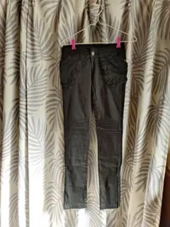 ブラックワークパンツ サイドポケット付き