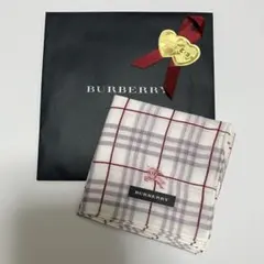 BURBERRY ハンカチ チェック柄 刺繍ロゴ 日本製のサムネイル