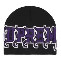 Supreme New Era Outline Beanie Black