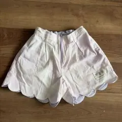 [メゾピアノ130cm] タイダイ風プリント裾スカラップショートパンツ