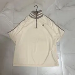 【Java】L クラシカルエルフ ハーフジップ モックネック グレー/ホワイト