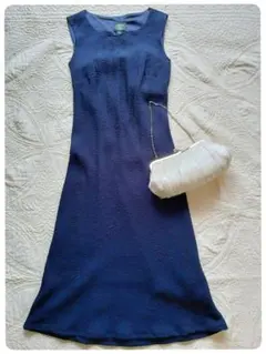 超美品　ローラアシュレイ　ノースリーブロングワンピース　薔薇刺繍