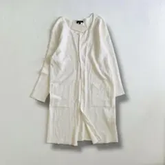 【新品】rienda　長袖ロングカーディガン　ガウン　ホワイト　レディース　F