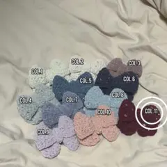 リボン　キーホルダー　チャーム　編み物　手編み　ハンドメイド