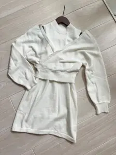 セットアップ　ホワイト　ワンピース　レディース　フリーサイズ　ワンピース