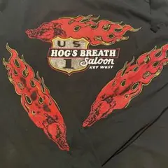 90s ビンテージ ロンTシャツ ハーレーダビッドソン フレイム バイカーズバー