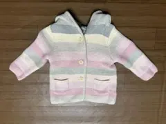 babyGAP フード付きカーディガン ピンク グレー