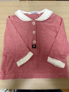 familiar 赤 ストライプ 長袖Tシャツ 80