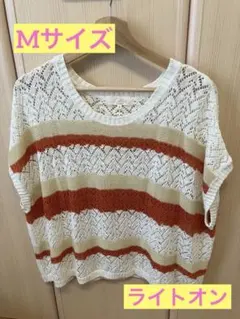 【美品】ストライプニットセーター M right-onのサムネイル
