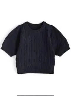 ケーブル編みニットパフスリーブトップス[gn135a]