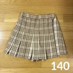 UNIQLO KIDS チェック柄 プリーツスカート風ショートパンツ 140