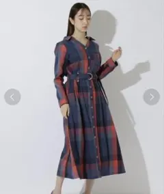 【REDYAZEL】 レトロチェックワンピース 長袖