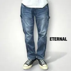 ETERNAL ストレッチデニムペインターパンツ ヴィンテージ加工 岡山児島 L