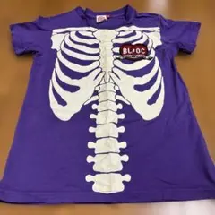 骨格プリント蓄光 Tシャツ 紫　BLOC