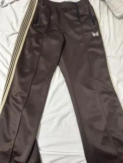 M ストレート　ブラック×ブラウン　needles トラックパンツ Needles ニードルス TRACK PANTS POLY SMOOTH サイドライン