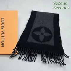 Louis Vuitton カシミヤ混 大判マフラー ポケット付 ブラック 210.jpg