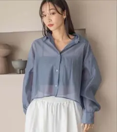 新品未使用 LOWRYS FARM シアーシャツ ブルー