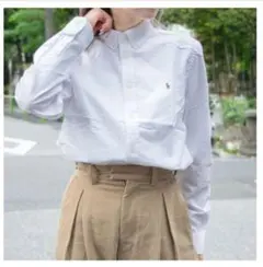 美品 ラルフローレン 上質 綿 オックスフォード ボタンダウンシャツ 