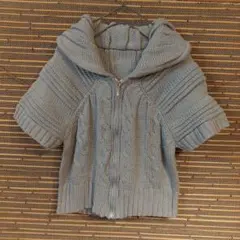 半袖ニットカーディガン⭐セーター⭐M⭐フロントジッパー