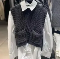 ZARA ケーブルニットベスト