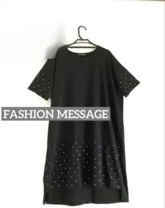 【FASHION MESSAGE】キラキラチュール使いカットソーチュニック