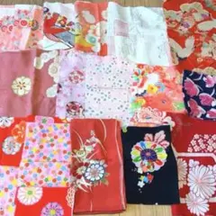 着物はぎれ　花柄　和柄　古布　はぎれ ヴィンテージ　まとめ売り