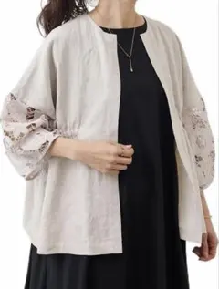 美品 ビアズリー 麻 リネン100 ポンチョ風ブラウス 白 ゆったり裾レース 美品 ビアズリー 麻 リネン100 ポンチョ風ブラウス 白 ゆったり裾