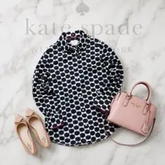 Kate Spade 総柄 綿100 長袖シャツ S リボン モノトーンのサムネイル