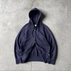 old uniqlo double zip up hoodie y2k ネイビー