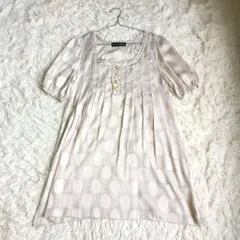 ドールアップウップス　ドット　総柄　ミニワンピース　チュニック　シフォン　透け感