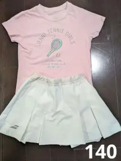 テニス柄 Tシャツとプリーツスカート セット 140