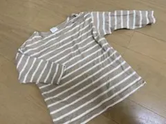 DAIL LINE ストライプ 長袖カットソー 90 ブラウン