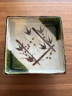 魯山人写し　中垣連次作　秀峰　焼〆牡丹木の葉皿　中皿　5枚　刺身皿　菓子皿 中垣連次